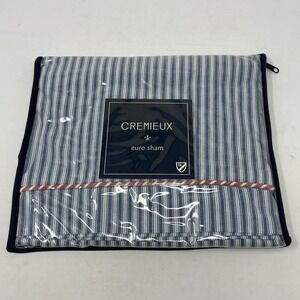Cremieux Euro Sham Summerfield 100% Cotton Ticking Stripes NEW Americana Preppy